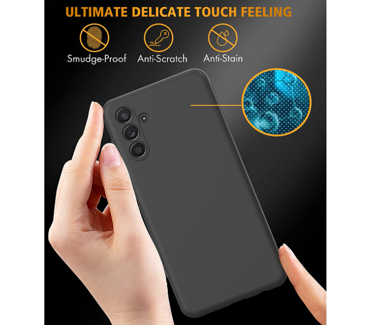 Samsung A04s phone case Soft Flexible Rubber Protective Cover black liquid silicone - My Store