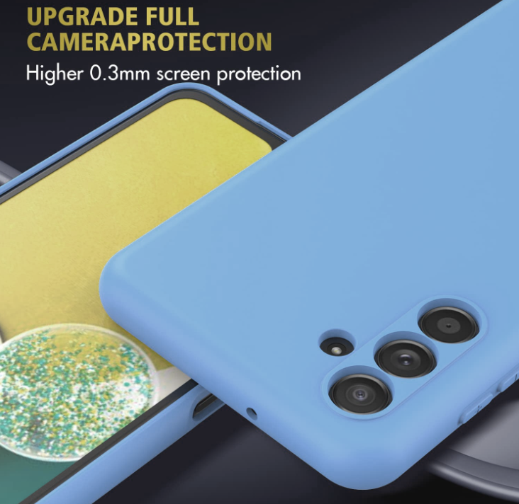 Samsung A04s phone case Soft Flexible Rubber Protective Cover light blue liquid silicone - My Store