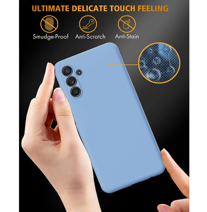 Samsung A04s phone case Soft Flexible Rubber Protective Cover light blue liquid silicone - My Store