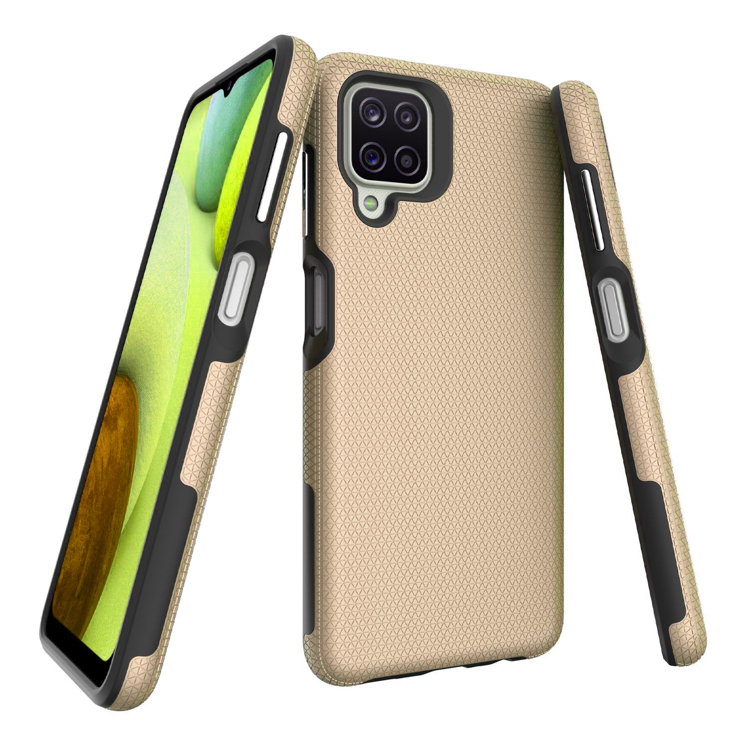 Samsung A12 phone case anti drop anti slip shockproof rugged dotted gold