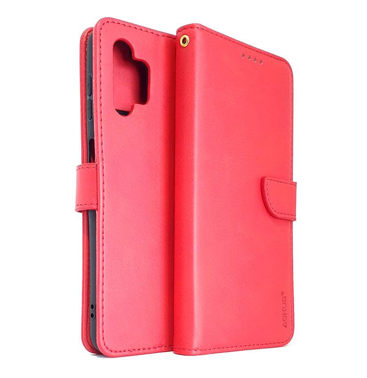 Samsung A13 4G 5G phone case wallet cover flip anti drop anti slip shockproof red - My Store