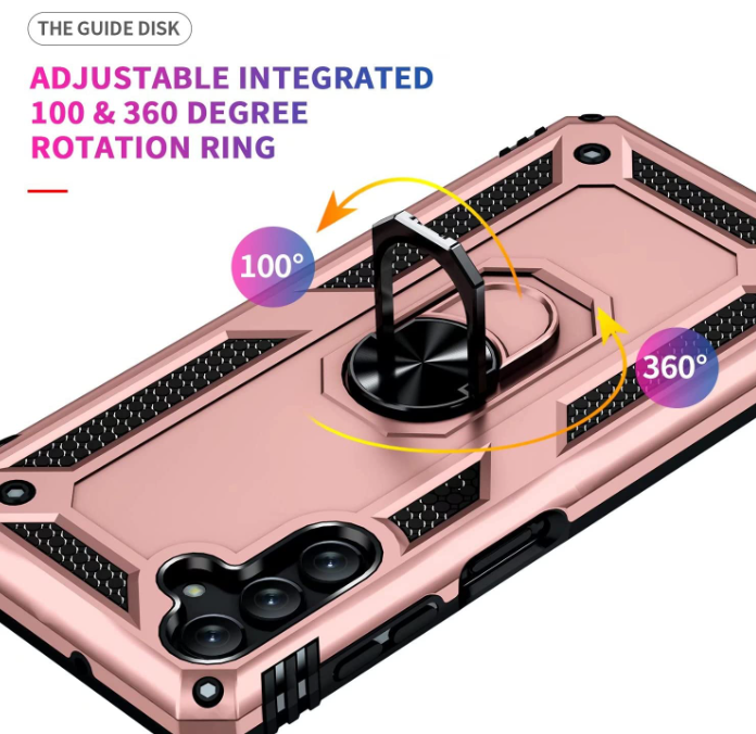 Samsung A54 5G phone case Rose gold ring armor anti drop shockproof rugged protective - My Store