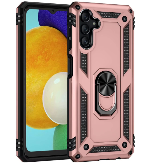 Samsung A54 5G phone case Rose gold ring armor anti drop shockproof rugged protective - My Store