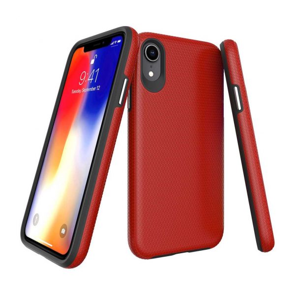 iPhone XR phone case anti drop anti slip shockproof rugged dotted red - My Store